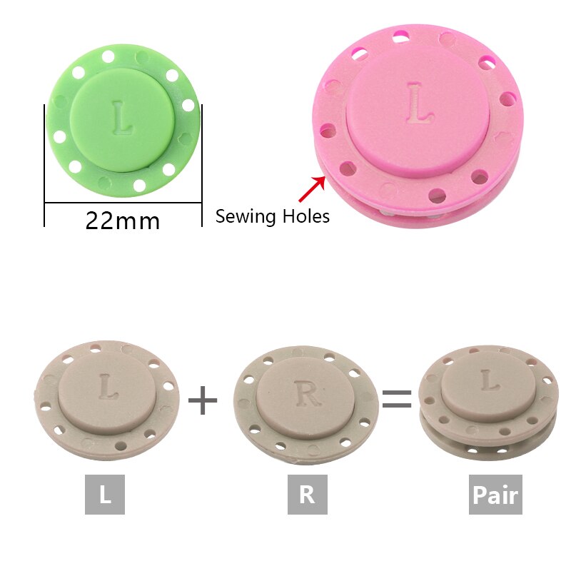 Botón magnético de piedra para coser, hebilla Invisible, botón magnético automático para costura DIY, conjunto de costura para bolsa/cárdigan/chaqueta, 5 pares