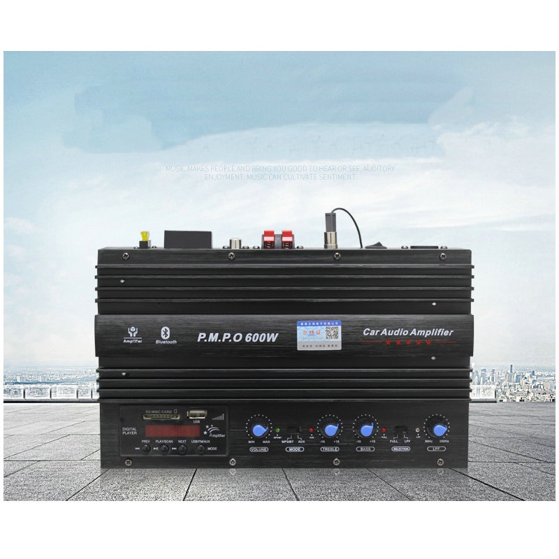 600W MONO Car Amplifier Full Range Speaker Music player Speakers Amplifiers USB Input Music FM Hifi 12V