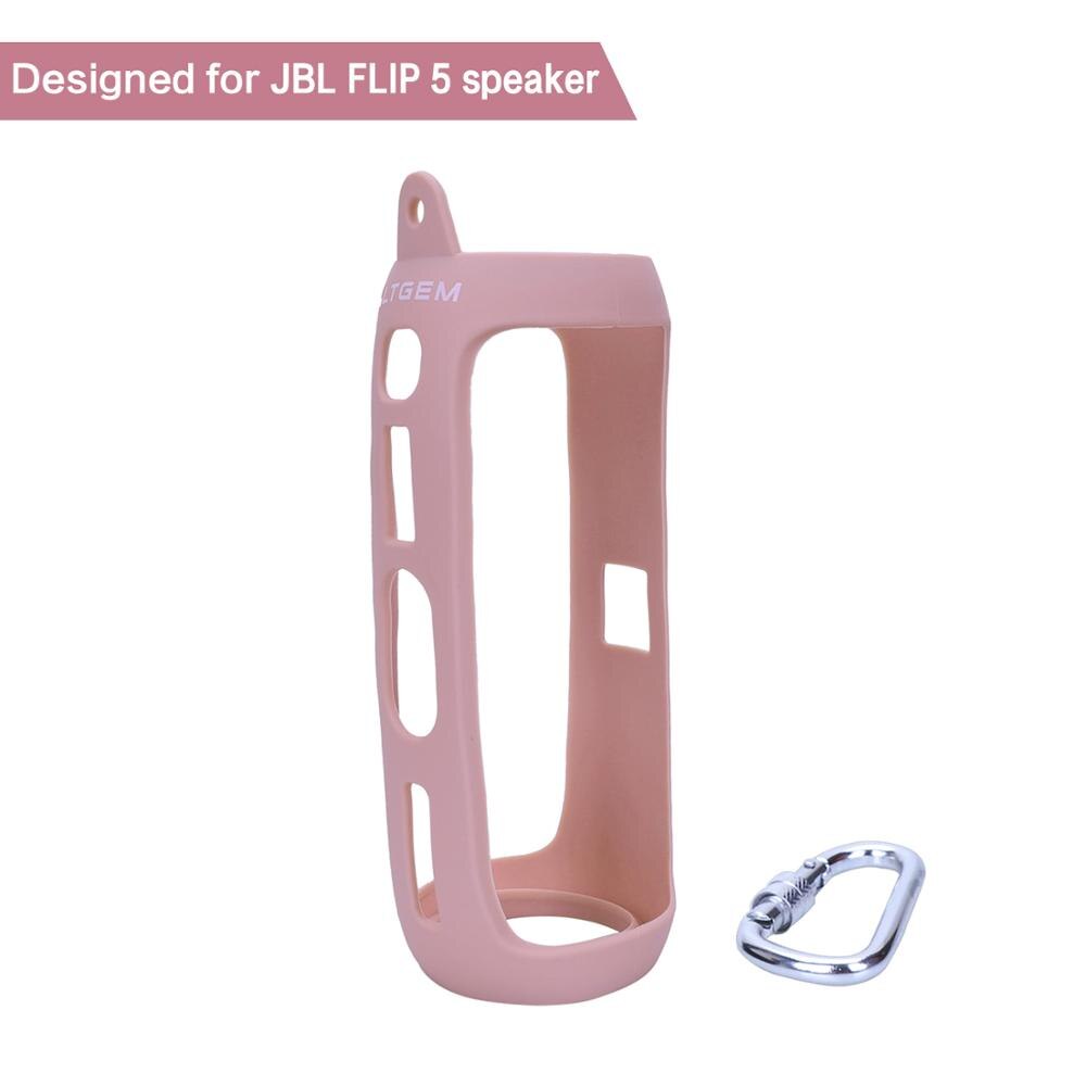 Ltgem Siliconen Case Voor Jbl Flip 5 Waterdichte Draagbare Bluetooth Speaker: pink