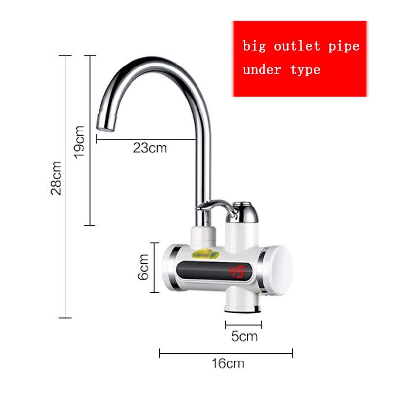Elektrisk tankløs vannvarmer øyeblikkelig vannkranvarmer kaldvarmekran elektrisk øyeblikkelig vannvarmer