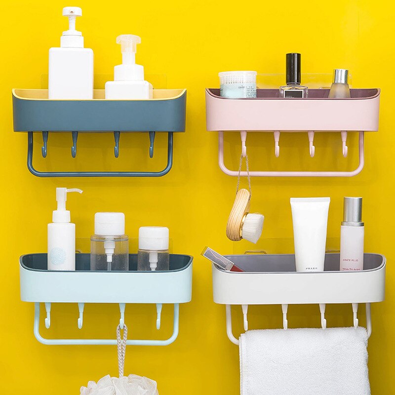 Practical Bathroom Pole Shower Storage Rack Holder Organizer Tray Holder Washing Shower Shampoo Basket Bathroom Storage Shelf