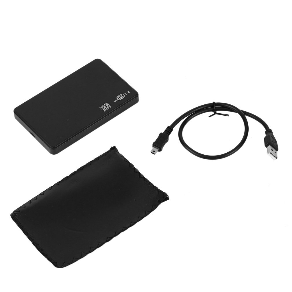 Usb2.0 sata 2.5 polegada hd hdd caso externo 480mbps suporte 3 tb ssd disco rígido gabinete para portátil caixa de disco rígido caso: black