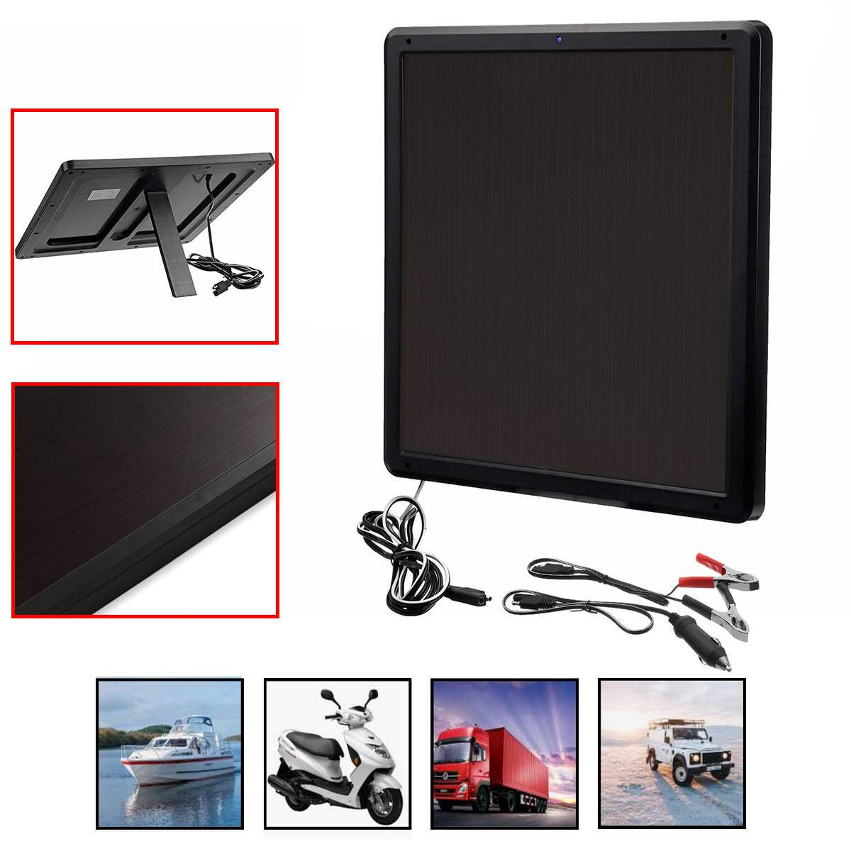 12V Solar Panel Solar with battery Waterproof Car Battery Charger Solar Cells 12V batter for Outdoor Camping Hiking 5PCS/sets