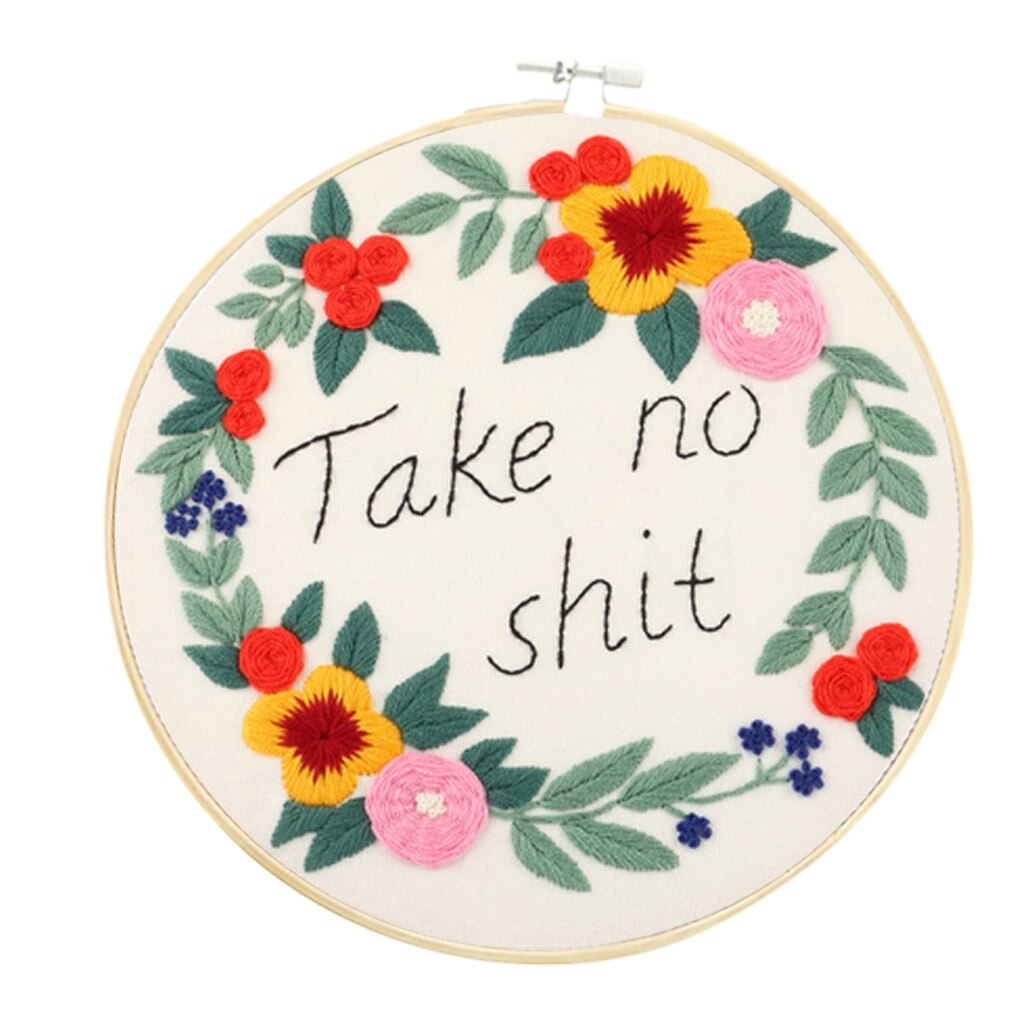 Bordado floral kit diy artesanato bordado ponto cruz decoração para casa carimbado bordado hoop threads definir aguja magica para bordar: A