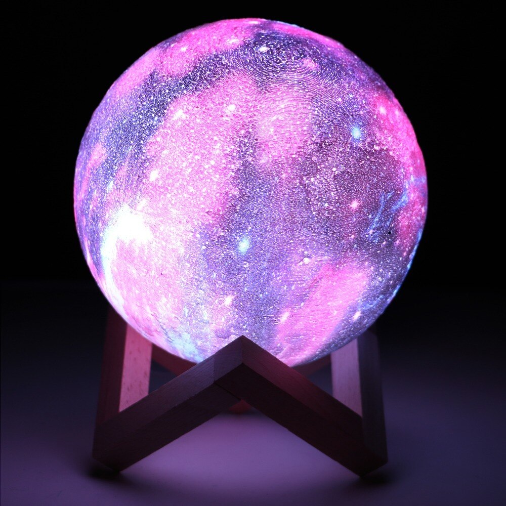 3/16 farben 3D Druck Mond Lampe Mit Fernbedienung sternenklar Himmel Galaxis Licht Gebaut in Akku Nacht Lampe