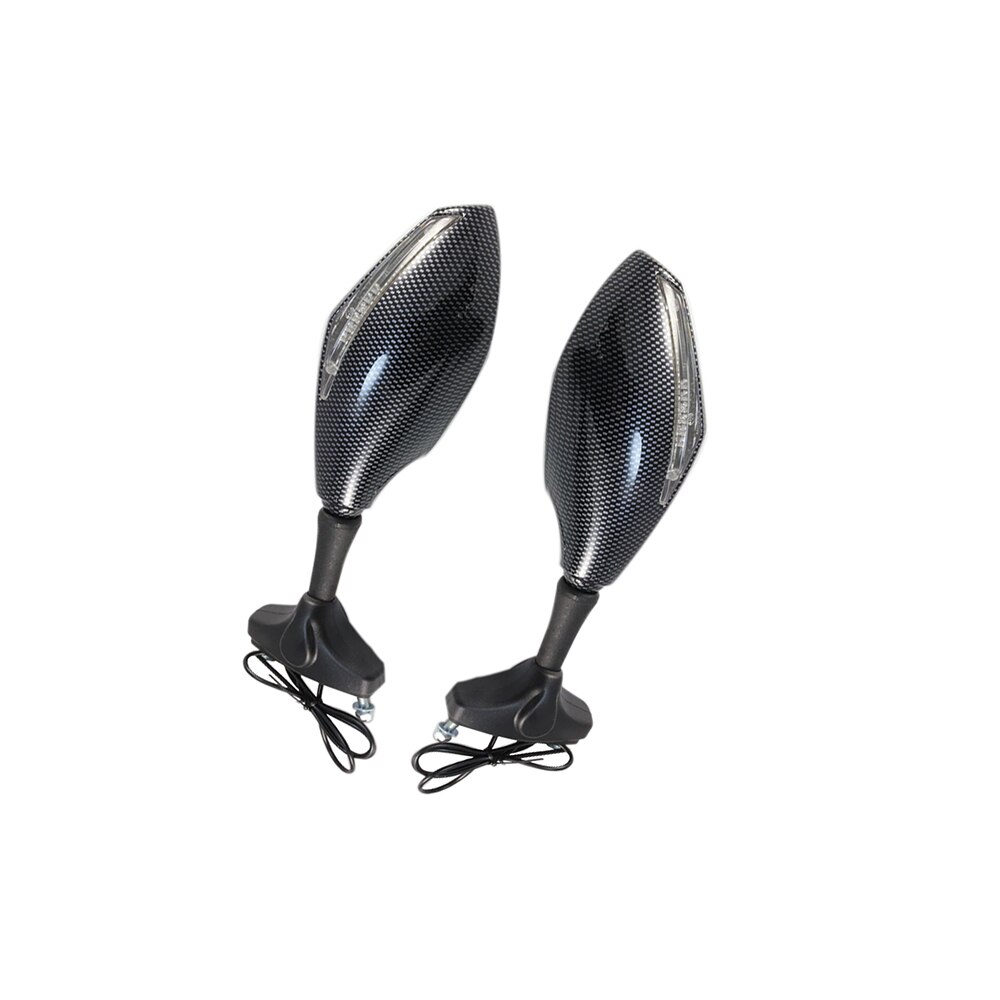 MOTORCYCLE LED TURN SIGNAL MIRRORS for KAWASAKI NINJA 6R 9R 650R 250R 636 YAMAHA YZF R1 R6 R6S/ SUZUKI GSXR 600 750 1000 KATANA: carbon style