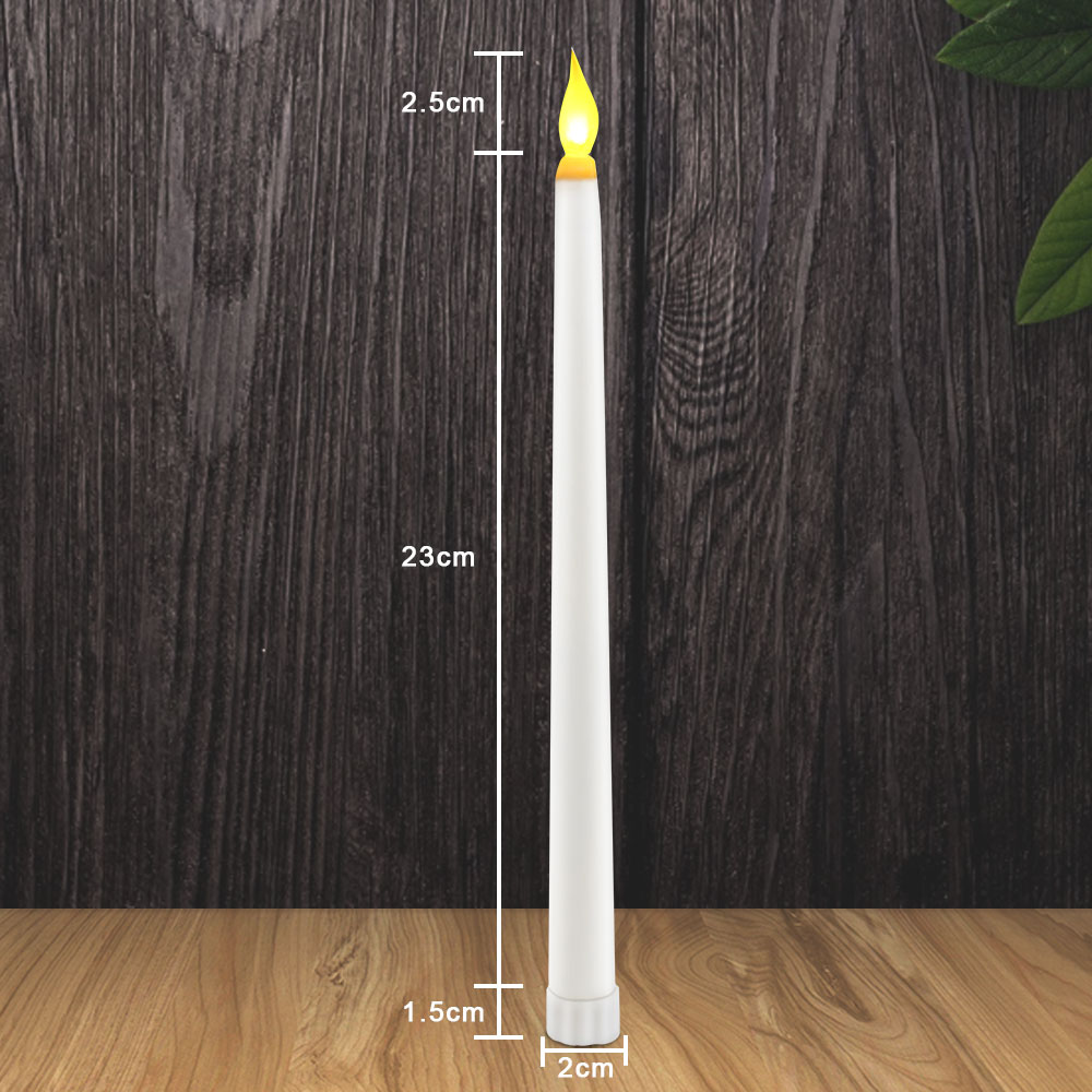 LED Candles Yellow Flickering Plastic Flameless Electric Battery Taper Candles bougie led For Dinner Wedding Party Decoration