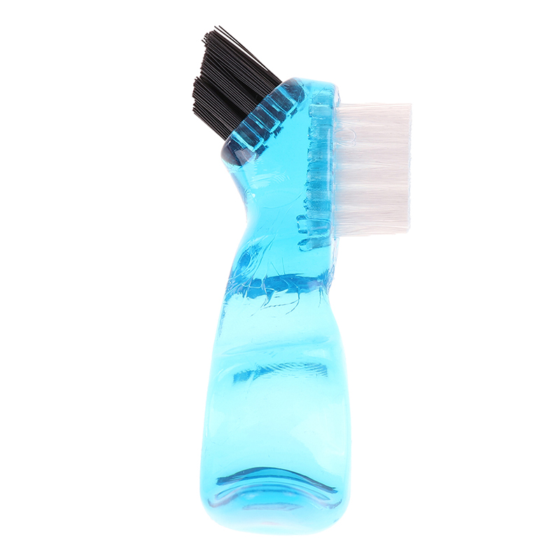 Brosse de nettoyage de prothèses dentaires, poils et poignée ergonomique en caoutchouc, poils multicouches, brosse pour fausses dents, outil de soins buccaux: Rouge