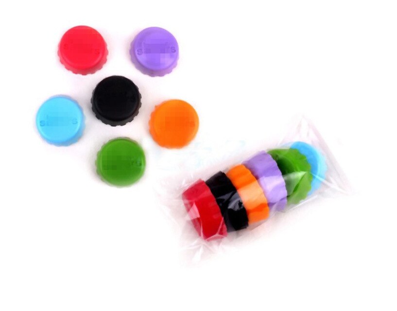 6Pcs/set Reusable Silicone Beer Bottle Cap Colorful Leak Free For Wine Beer Beverage Bottle Novelty Sealer Stopper Cover
