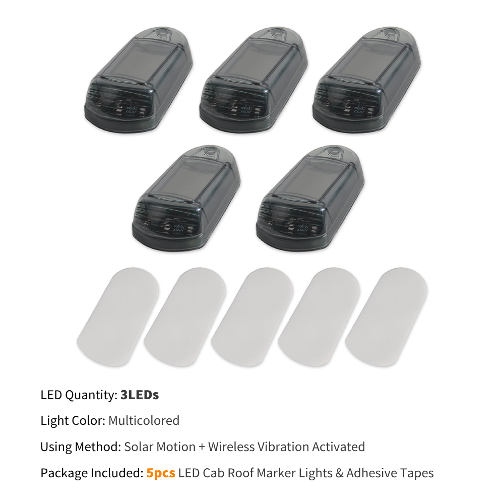 5 uds luces de cabina con energía Solar para camión 3/12LED F150 luces de cabina inalámbricas luces de techo para camioneta Dodge Ram luz de ratón de techo: Borgoña