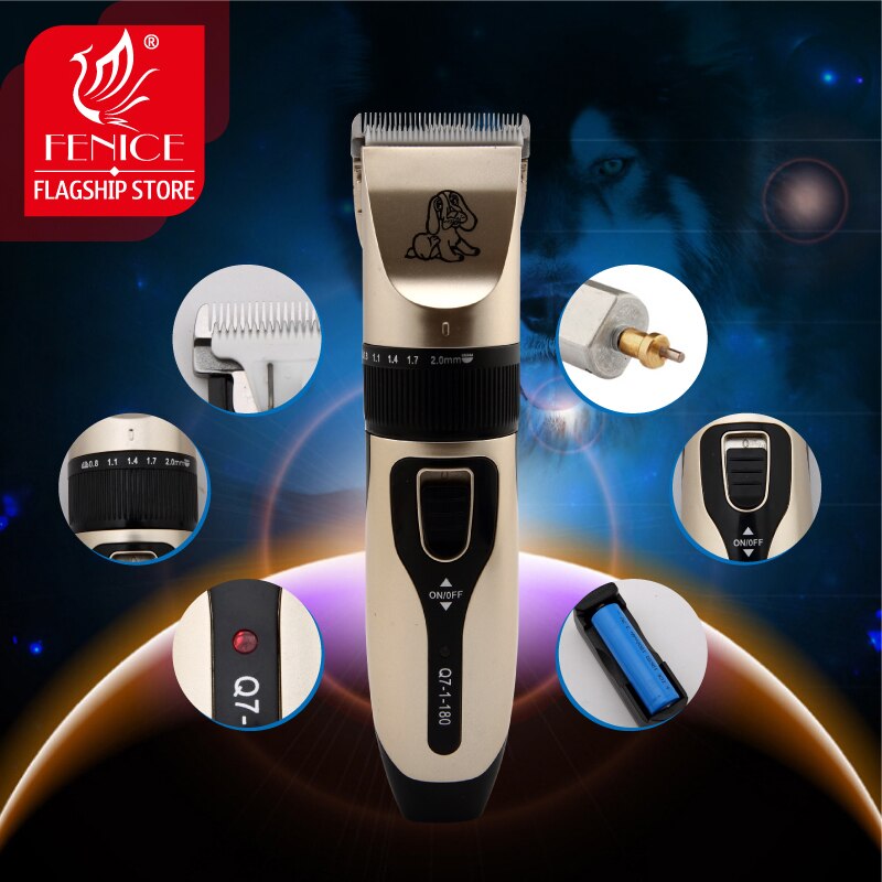 Fenice Electrical Pet Clipper Grooming Kit Rechargeable Pet Cat Dog Hair Trimmer Shaver Set Haircut Machine