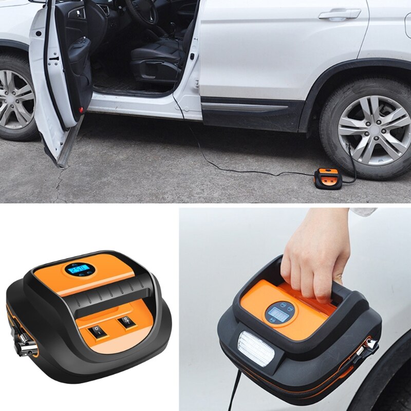 12V Portable Car Air Pump Digital Display Preset Tire Pressure Car Tyre Pump