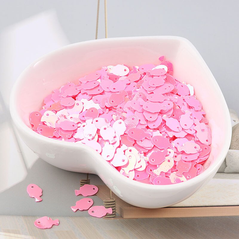 10g/bag 5*7mm Colorful Fish Sequins DIY Slime Material Sequins Fittings for Needlework Craft Costume Jewelery 720pcs: AB Dark Pink