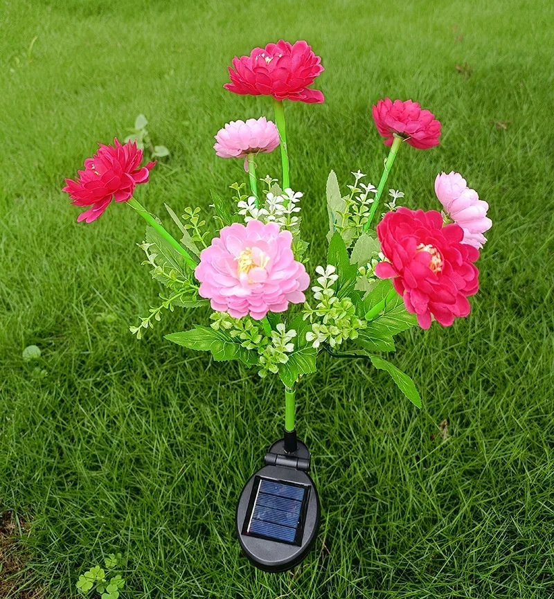 LED-verlichting op zonne-energie Sneeuw Lotusbloem Gazonlamp Buiten Waterdicht Voor Tuin Patio Tuindecoratie Bloem Feestlamp: changeable