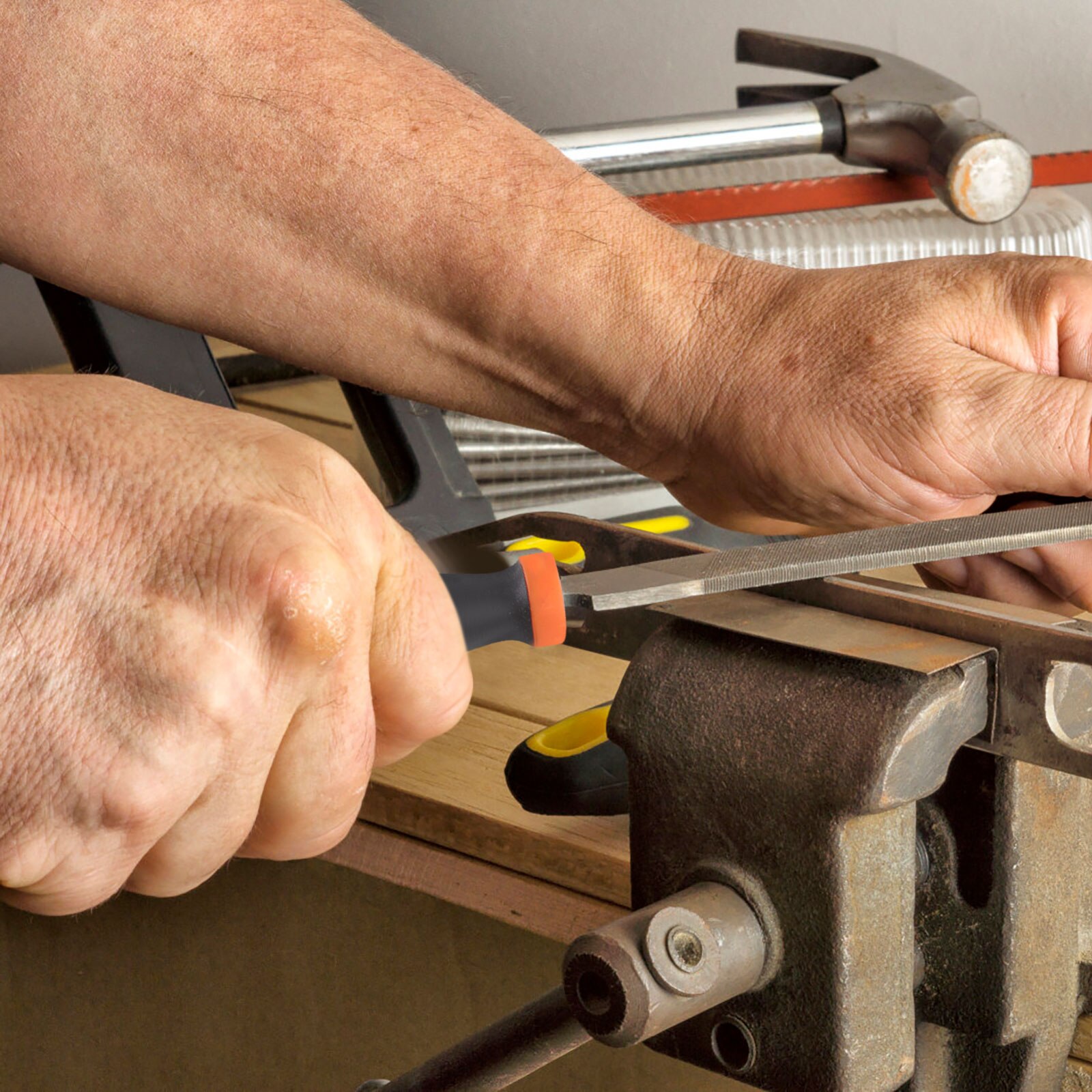 1 Set 10Pcs Practical Rubber File Handles Durable Handles for File (Black)