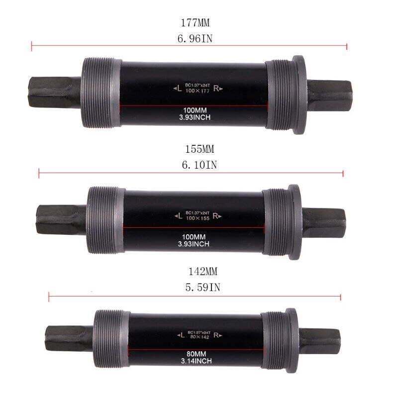 80mm 100mm Bicycle Square Tapered Bottom Bracket Axis for Fat Snow Bike Riding