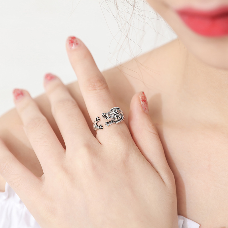 Anello da donna regolabile per cani in argento Sterling 925 gioielli di design di lusso regalo di nozze offerte femminili GaaBou