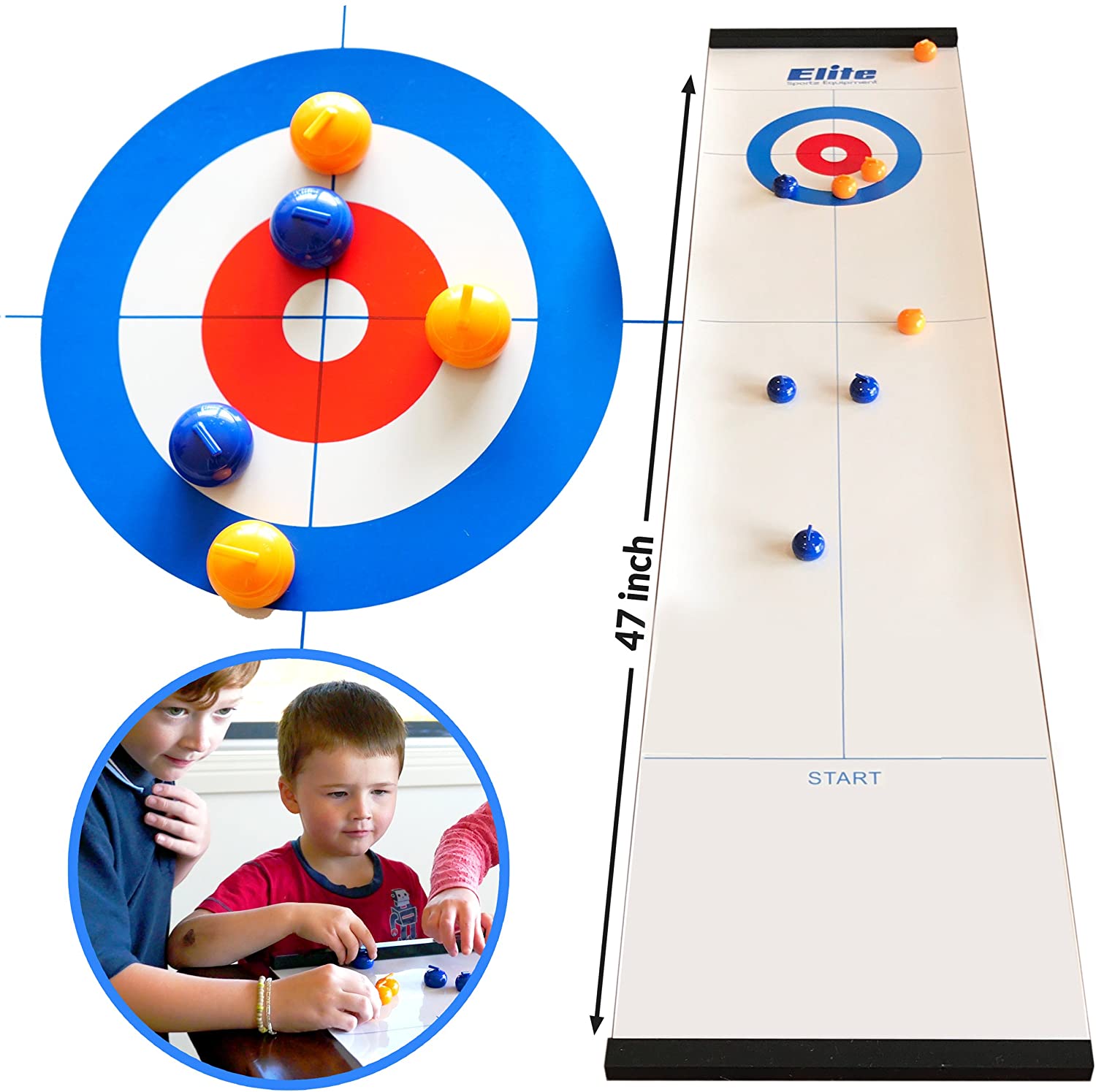 Tabletop Curling Olympics Balls Family Games for Adults Kids Curling Game Indoor Fun for Whole Family Home Or Travel Ages 6 up