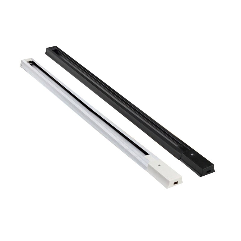 4 stks/partij 0.5m 1m Zwart Wit 2 Draad Spoor Rail Voor Track Lichten Aluminium Iluminacao Rail Verlichting Led spots Rail