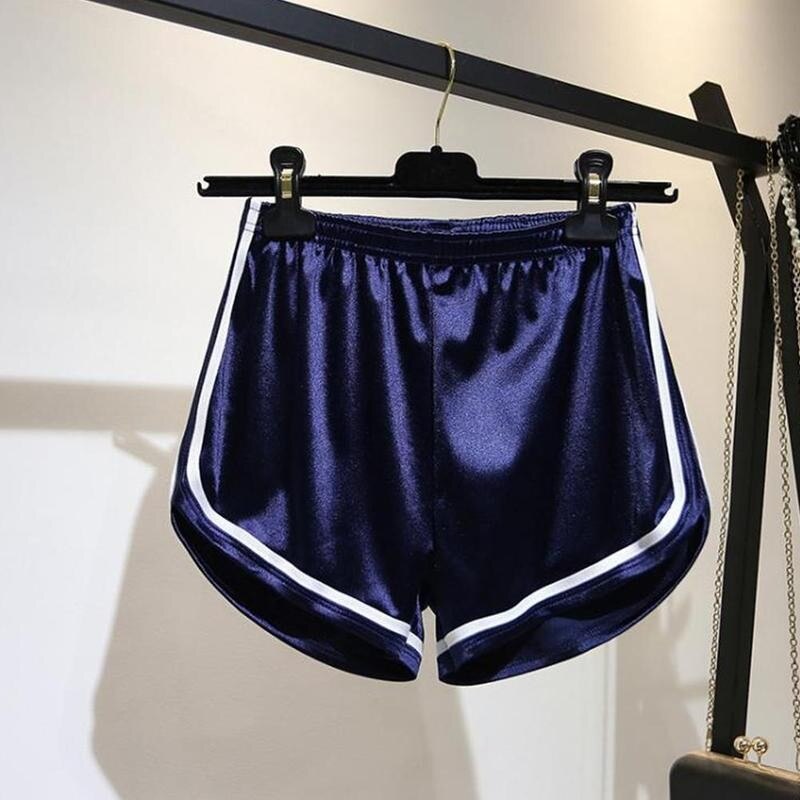 Valkoiset satiini shortsit naisten kesä silkki ohuet egde housut shortsit kiiltävät oose ranta verkkarit rento valkoinen elastinen wa  z0 q 6