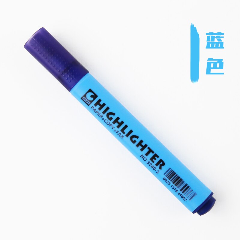 STA-rotuladores fluorescentes de 8 colores para papel, rotuladores de dibujo para la escuela, suministros de oficina, papelería: Blue