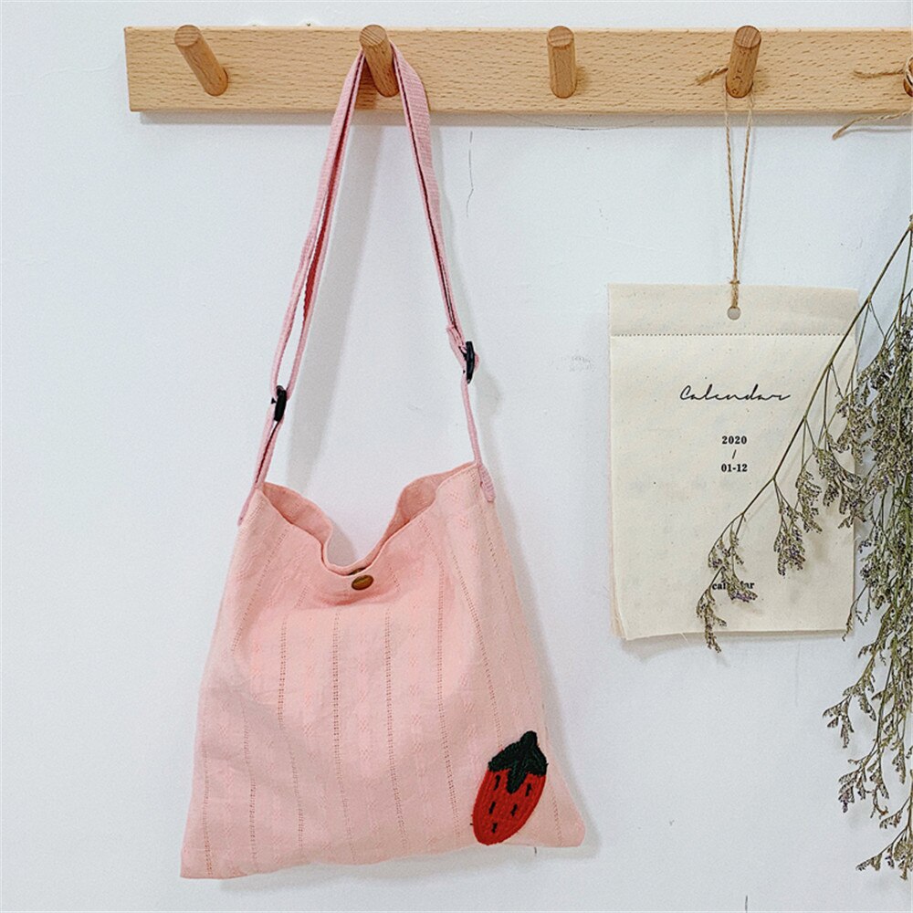 Kinderen Meisje Kids Portemonnee Tas Zwervers Mini Kleine Leuke Katoenen Stof Vruchten Effen Koreaanse Accessoires