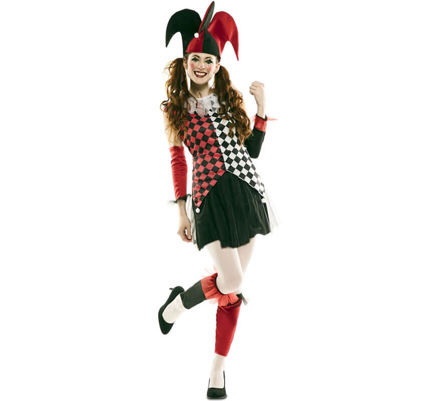 Disfraz de Arlequina Roja para mujer - Payasos, Circo, Arlequines y Bufones - Disfraces para adultos