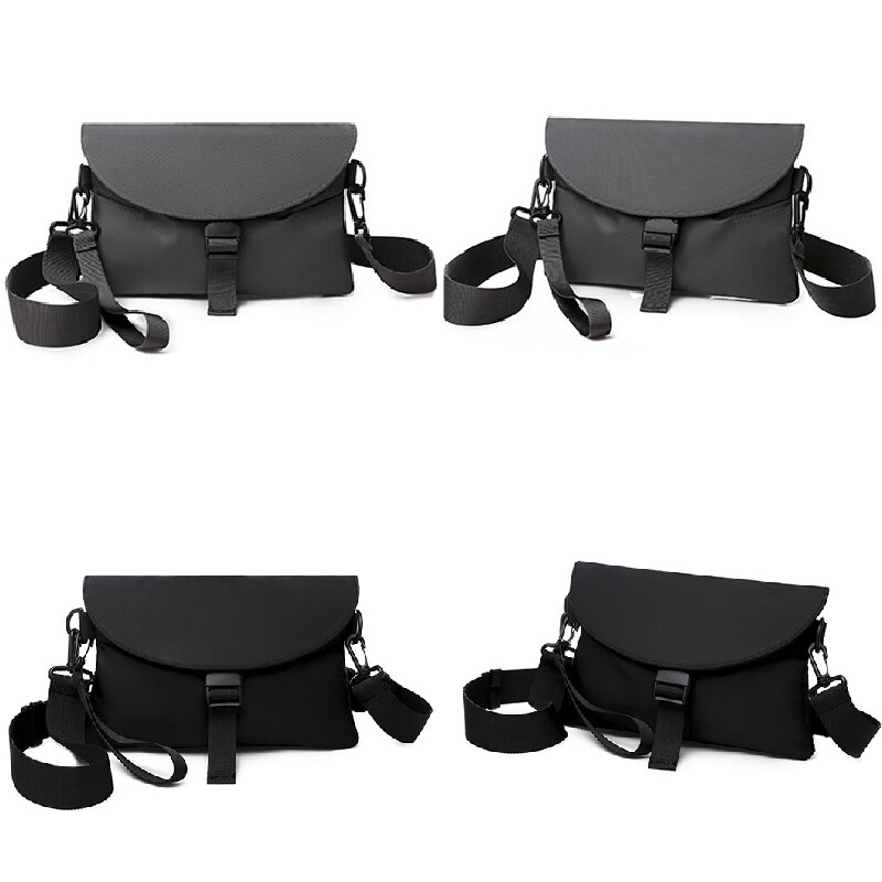 Persoonlijkheid straat hiphop schouder messenger tassen mobiele telefoon tas paars zwart canvas grote strandtassen bolsos