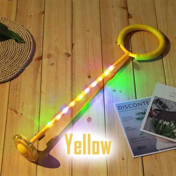 Flash Springen Touw Bal Kinderen Outdoor Fun Sport Speelgoed Led Kinderen Springen Kracht Reactie Training Swing Bal Kind-Ouder games: Yellow