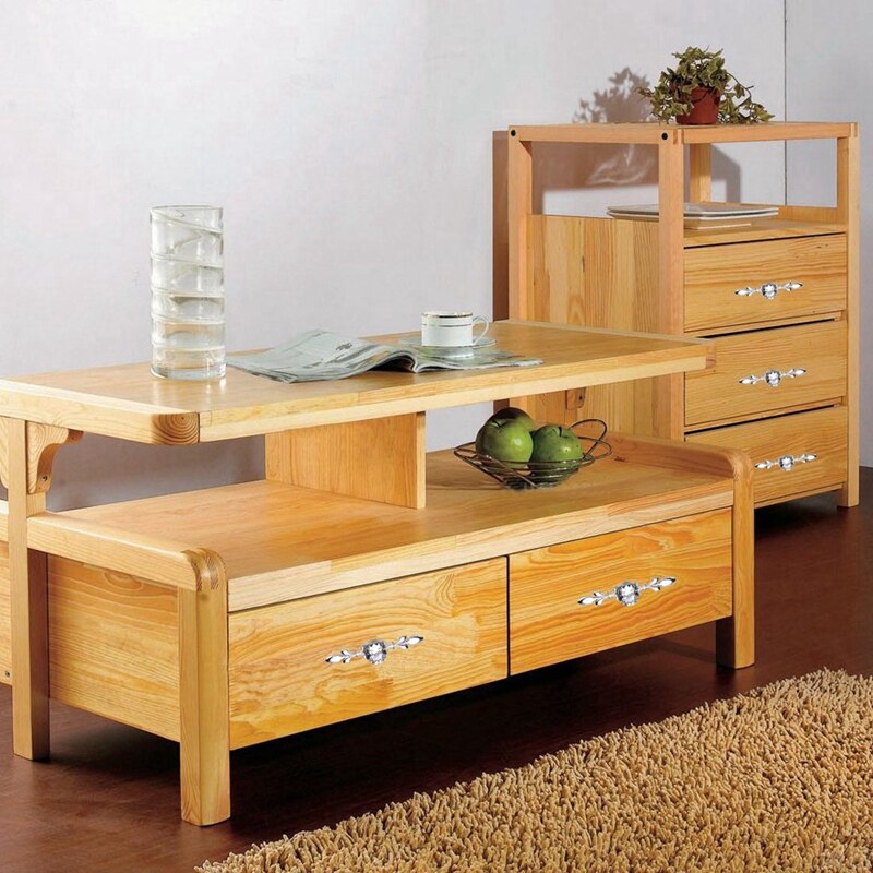 SHGO -5 Pack Crystal Drawer Knobs with Silver Plate - Diamond Shape Cabinet Drawer Knob Drawer Pull Handle Cupboard Wardrobe