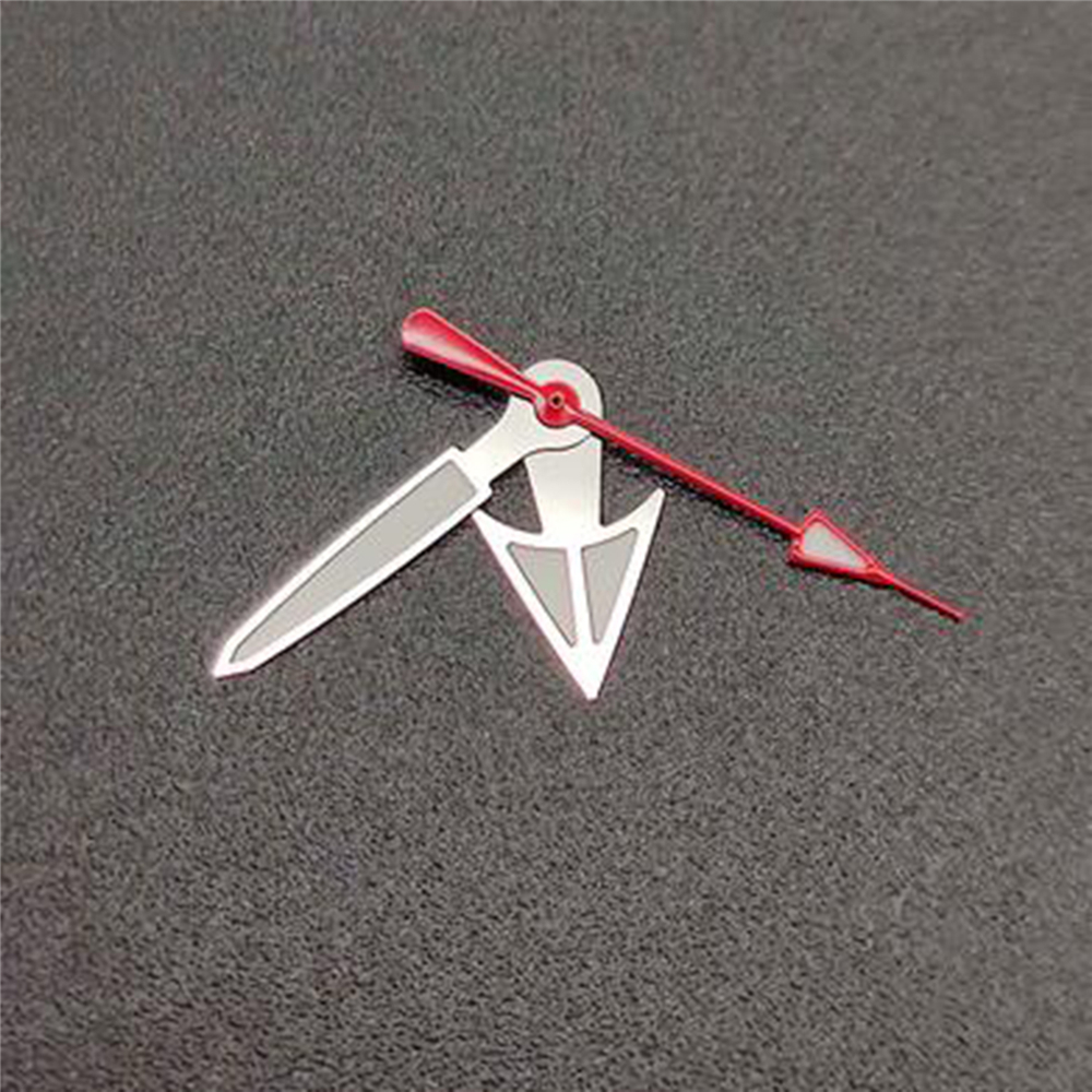 Minimalistischen Uhr Nadel C3 Stark Grün Luminou Uhr Hände für NH35 NH36 4R36 Uhr Bewegung: Silver Red