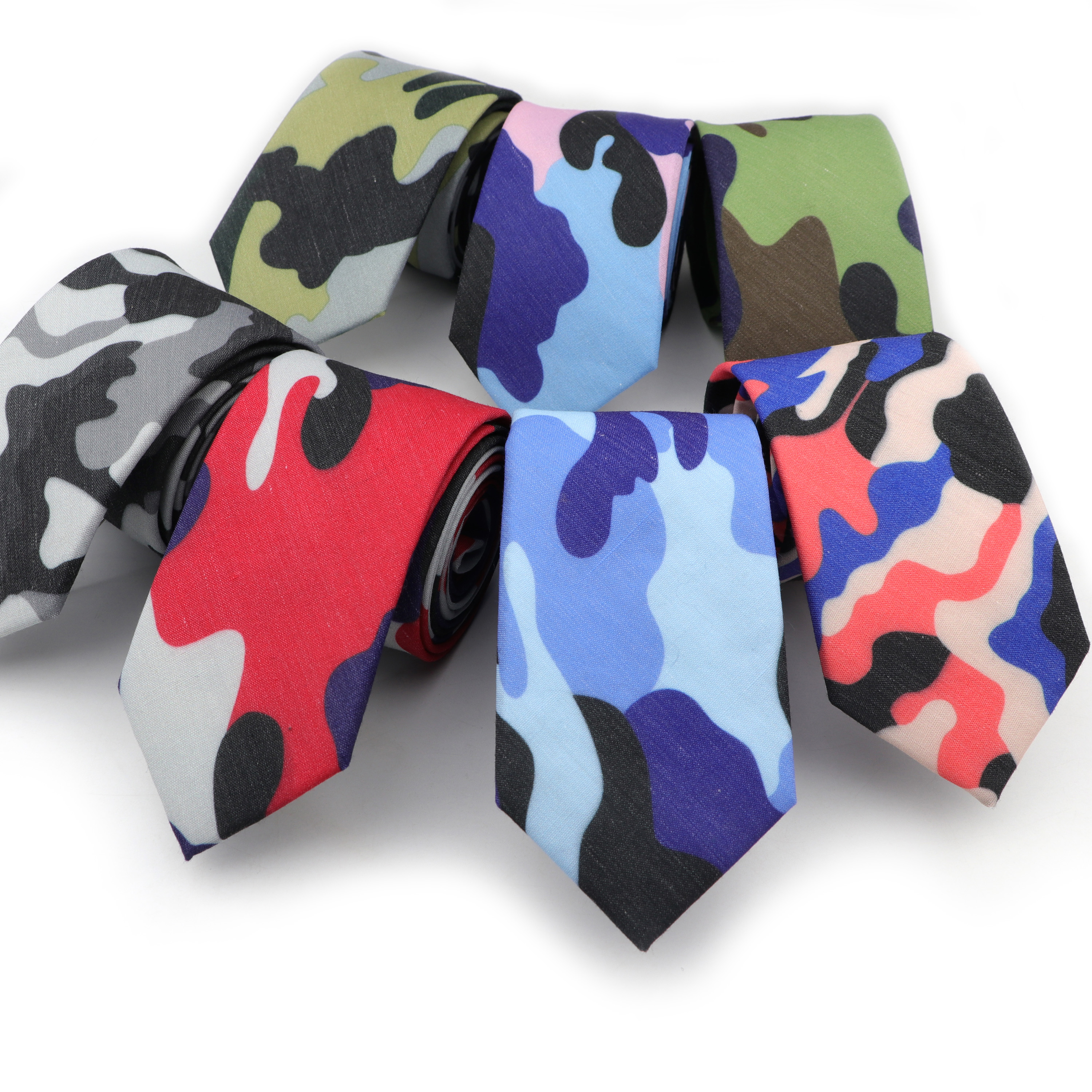 Cravate de Camouflage en coton et Polyester pour homme, nouveauté classique, noir, bleu, vert, militaire, costume de fête de mariage