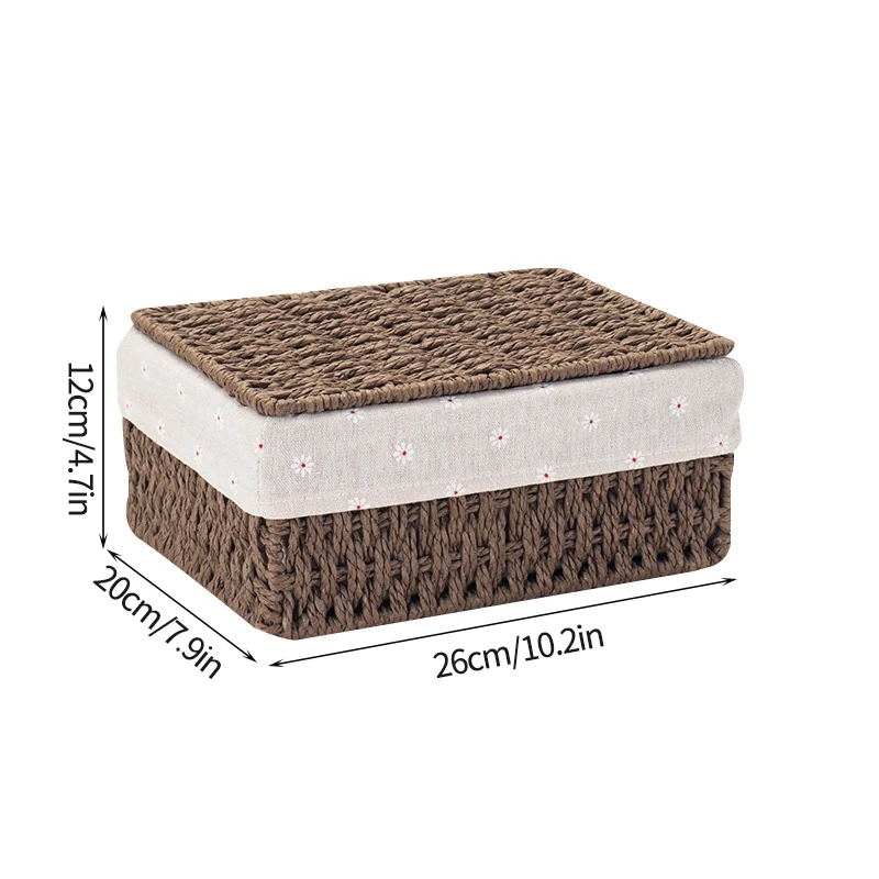 Rieten Opbergmanden Geweven Keuken Organizer Box Wasmand Snack Speelgoed Opbergdozen Bureau Accessoire Room Decor