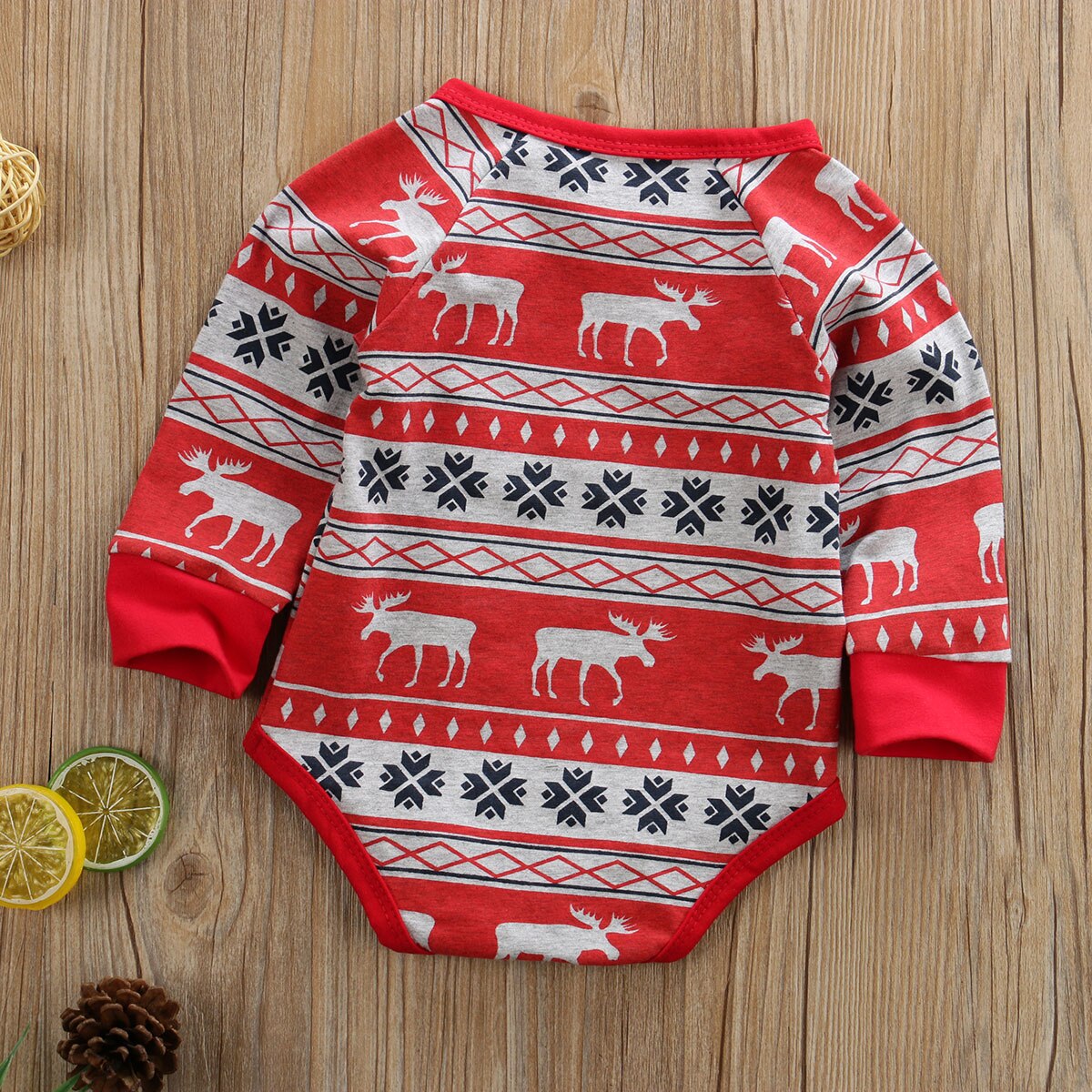 Pudcoco Neugeborenen Baby Junge Mädchen Kleidung Weihnachten Drucken Langarm Karosserie Gesamt Einteiliges Outfit Baumwolle zur Seite fahren Kleidung