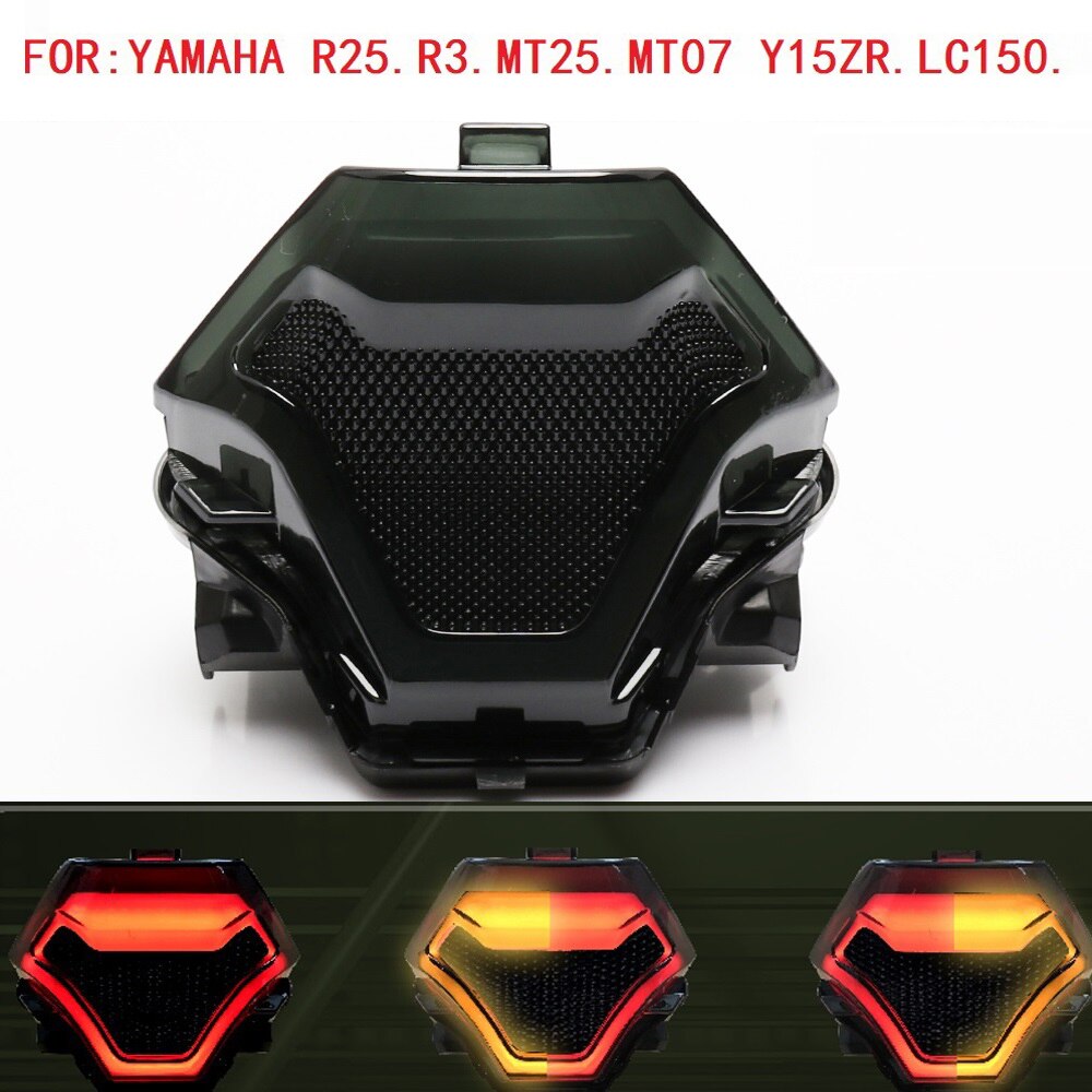 Vervanging Voor Yamaha R3 R25 Y15ZR LC150 MT07 MT25 Led-achterlicht Motorfiets Remlicht Achterlicht Met Richtingaanwijzers