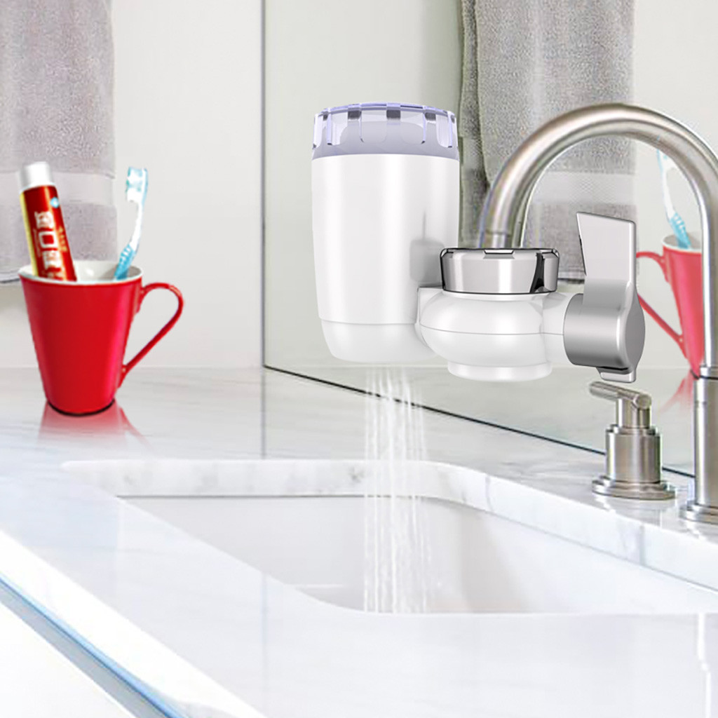 Water Faucet Filtration System Mini Faucet Water Filter Tap Water Filter with Activated Carbon Fits Standard Faucets FD