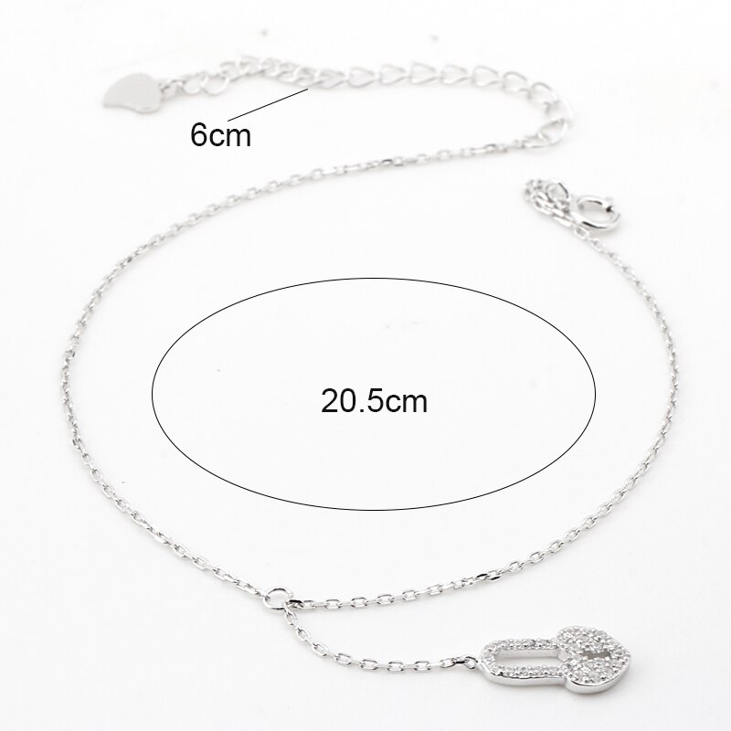 Bracciali cavigliere Argento 925 Come Fungo Decorazione con Piccolo Zircone decorazione Cavigliere per la Femmina Gioielli