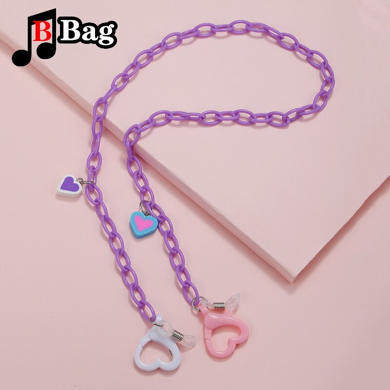 Kleur Liefde Hart Gesp Versieren Handtas Tas Acryl Chain Accessoires Masker Bril Chain Vervanging Ketting Diy Versieren Kettingen: color 1