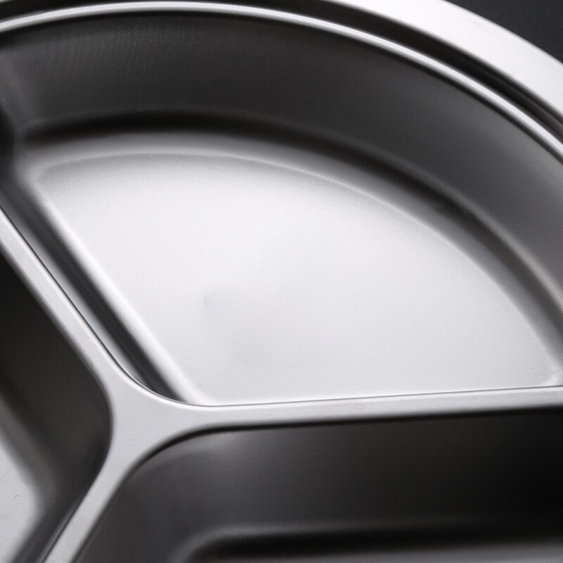 3 Sections Divided Round Dinner Plate Hotel Restaurant Buffet Tableware Child Student Cutlery Snack Foon Container For Kitchen