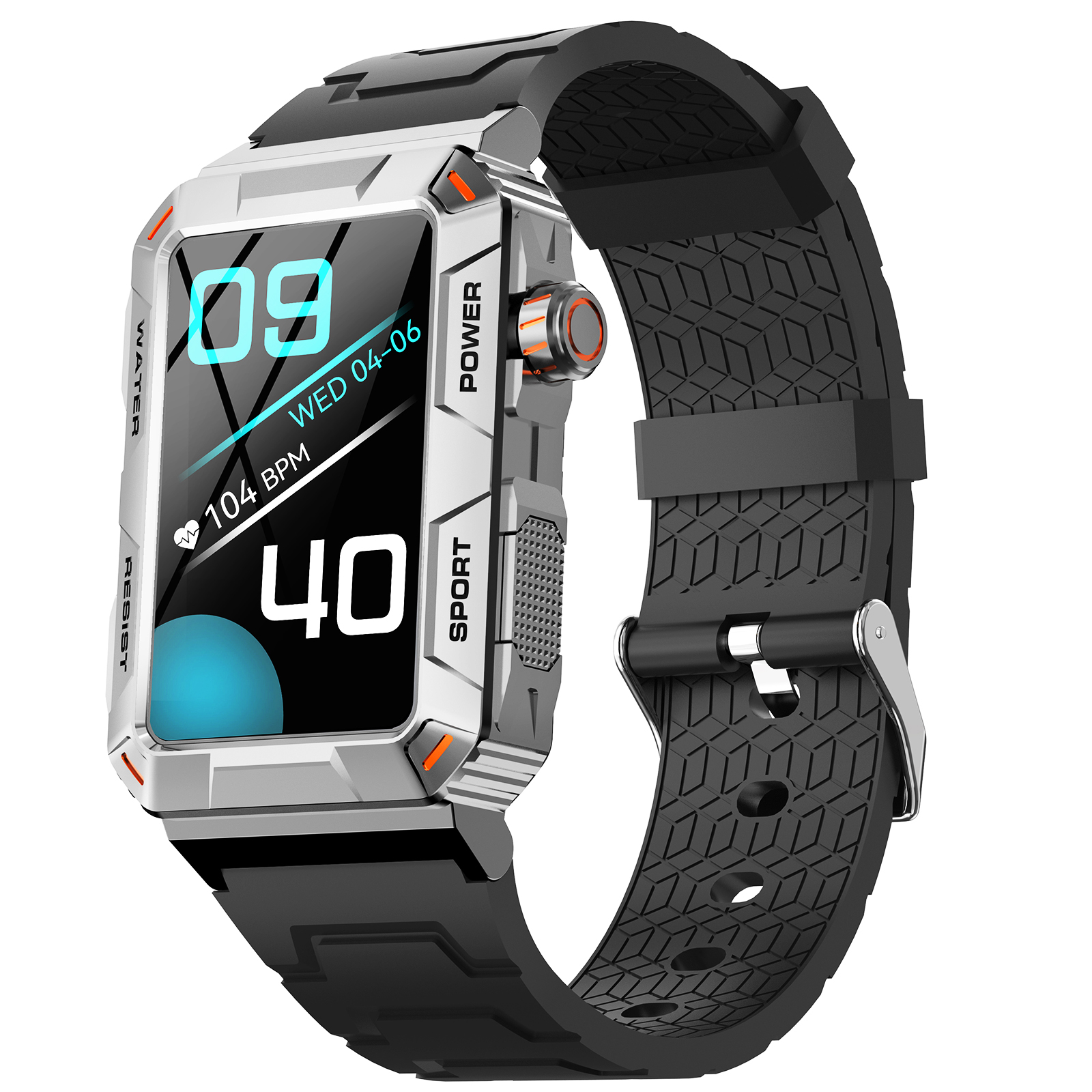 Inteligentny zegarek EIGIIS MT88 1,57 "ekran HD zegarki wojskowe śledzenie zdatność połączenie Bluetooth monitor zdrowia IP67 wodoodporny: czarny