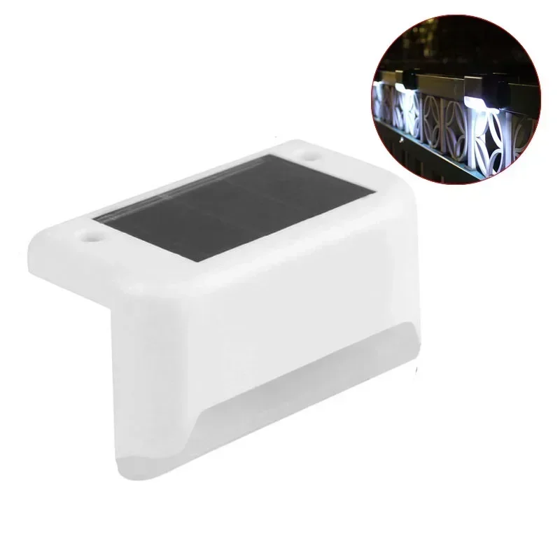 1-10 stk. solcelledrevne terrasselamper udendørs trinlamper vandtætte led-solcellelamper til gelænder trapper trinhegn have terrasse og sti: Blå