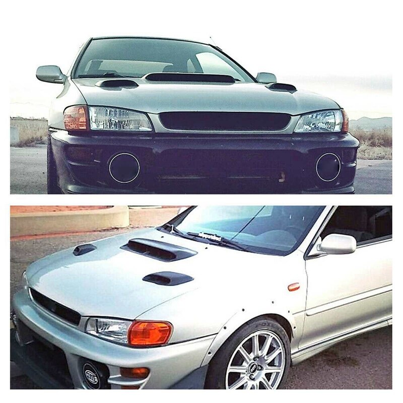 2X prese d'aria per cofano auto flusso d'aria tavolozza di aspirazione ventilazione copertura nera per Subaru Impreza GC8 Sti WRX 2.5RS, 1999 2000 2001