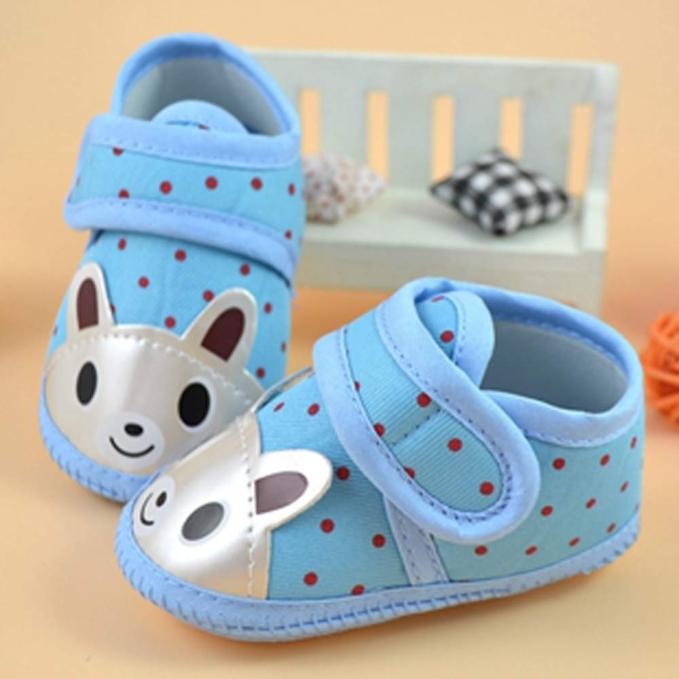 Zapatos de bebé para niña, mocasines suaves, para niña Zapatillas de deporte de oso, zapatos para niño recién nacido, primeros pasos, primavera: Azul / 7-12 meses