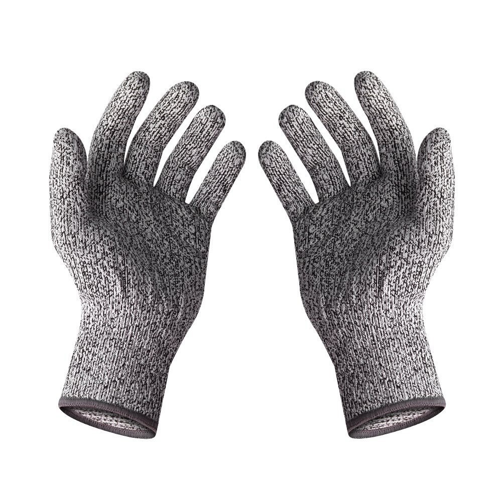 Anti Cut Proof Work Gloves Black Nitrile HPPE EN388 ANSI Anti-cut Level 5 Safety Work Gloves Cut Resistant Gloves: XS