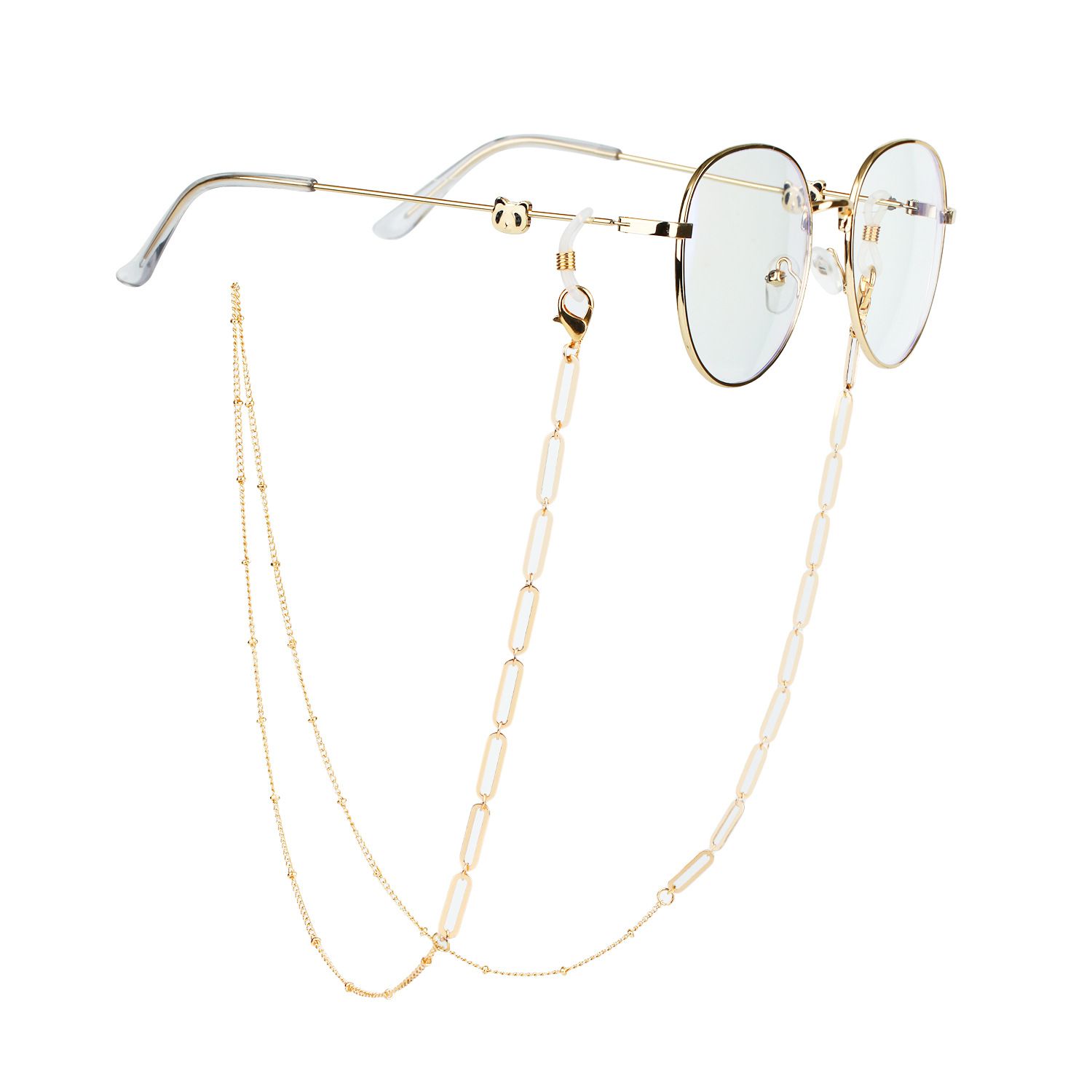 Cadena con perlas de Metal para gafas, correa para mascarilla, cadena para el cuello para gafas de sol, cordón colgante para máscaras, novedad