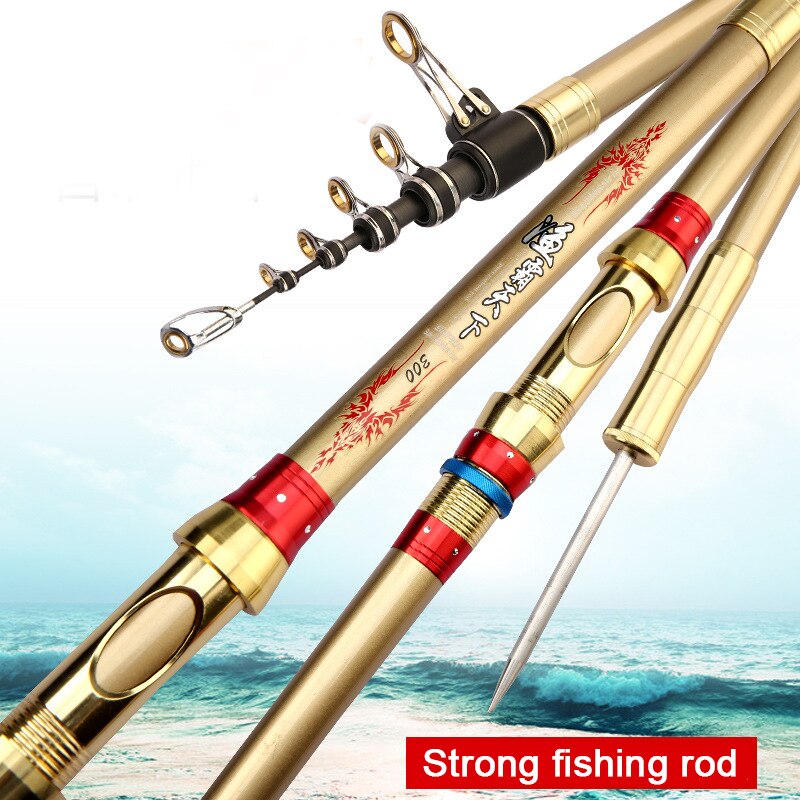 Telescopic fishing 2.4M,2.7M,3.6M,3.9M,4.5M Fishing Rod Travel Sea Boat Rock Fishing Rod Carp Hard Fishing Gear