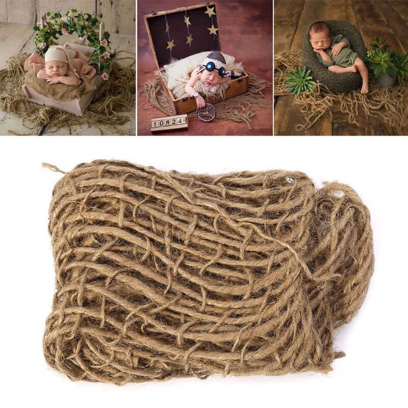 Pasgeboren Fotografie Prop Chunky Jute Laag Netto Hessische Jute Achtergrond Deken Fotografie Baby Props Foto Props Studio Accesso