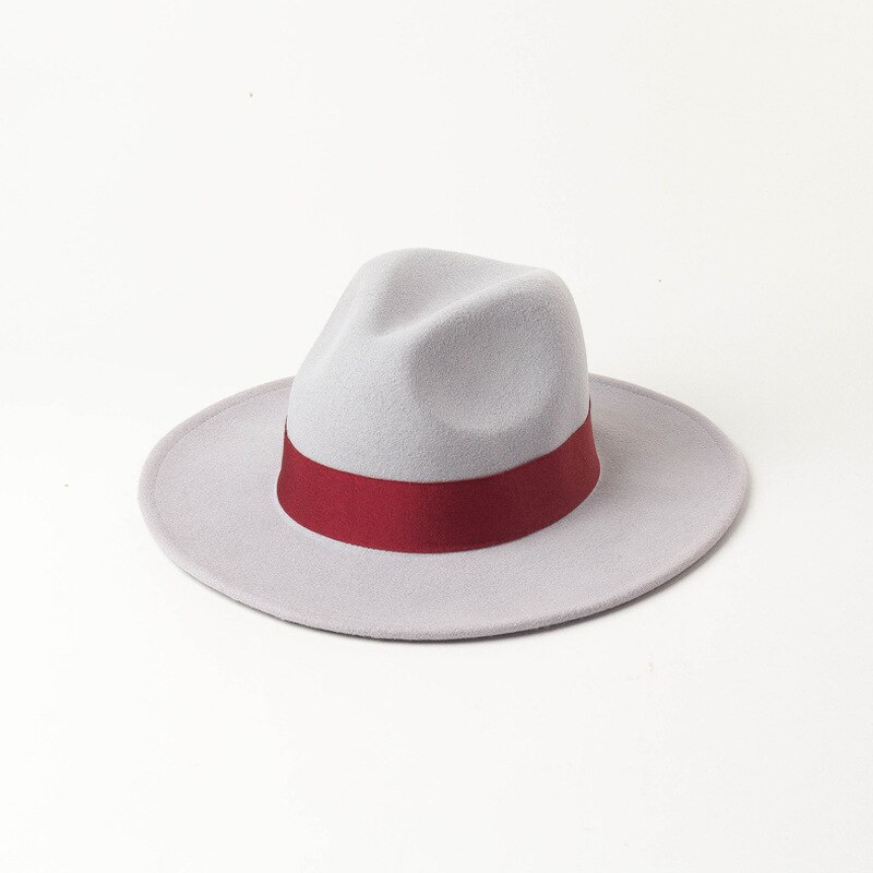 Uspop Vrouwen Wol Hoed Geweven Wol Fedora Hoed Casual Mode Multi-color Lint Wol Jazz Hoeden: Gray 1