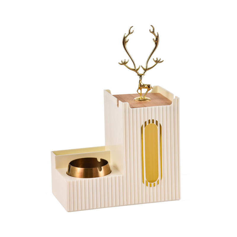 Paper Box Wall-Mounted Home Living Room Punch-Free Upside-Down Kitchen Bedroom Toilet Storage Wall Hanging Tissue Holder: White Ashtray