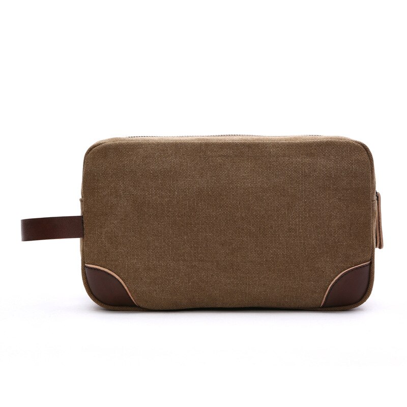 Neue Leinwand Kosmetik Tasche mit Leder Griff Reise Männer Waschen Rasieren Toiletry Lagerung Wasserdichte Wc Veranstalter Tasche Necessaire